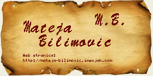 Mateja Bilimović vizit kartica